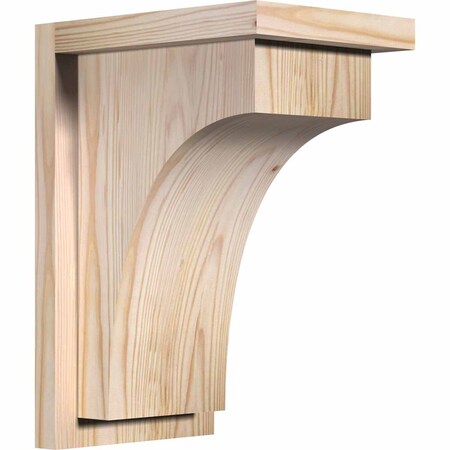 Huntington Smooth Corbel W/Backplate, Douglas Fir, 7 1/2W X 10D X 14H